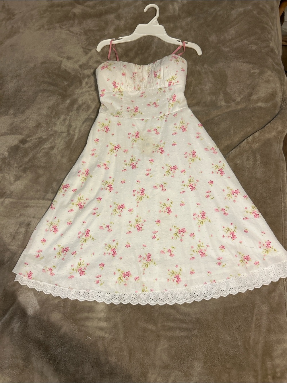 White Floral Sundress with Pink blossoms